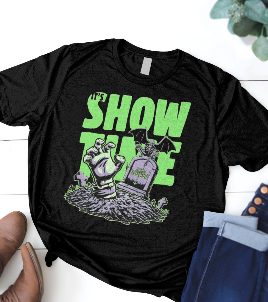 It's Showtime Here Lies Betelgeuse With Skeleton And Tombstone T-Shirt