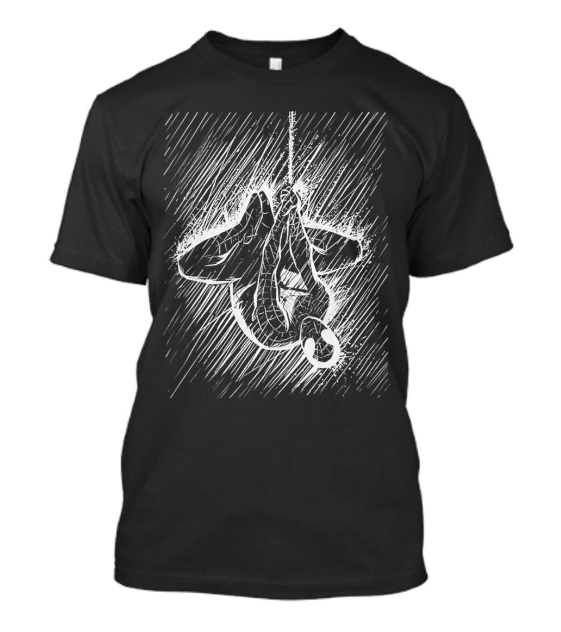 Spider-Man Hanging Upside Down In Heavy Rainstorm Sketch T-Shirt