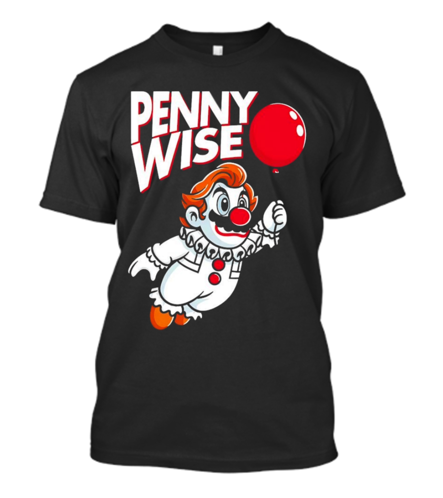 Pennywise Mario Mashup With Red Balloon T-Shirt