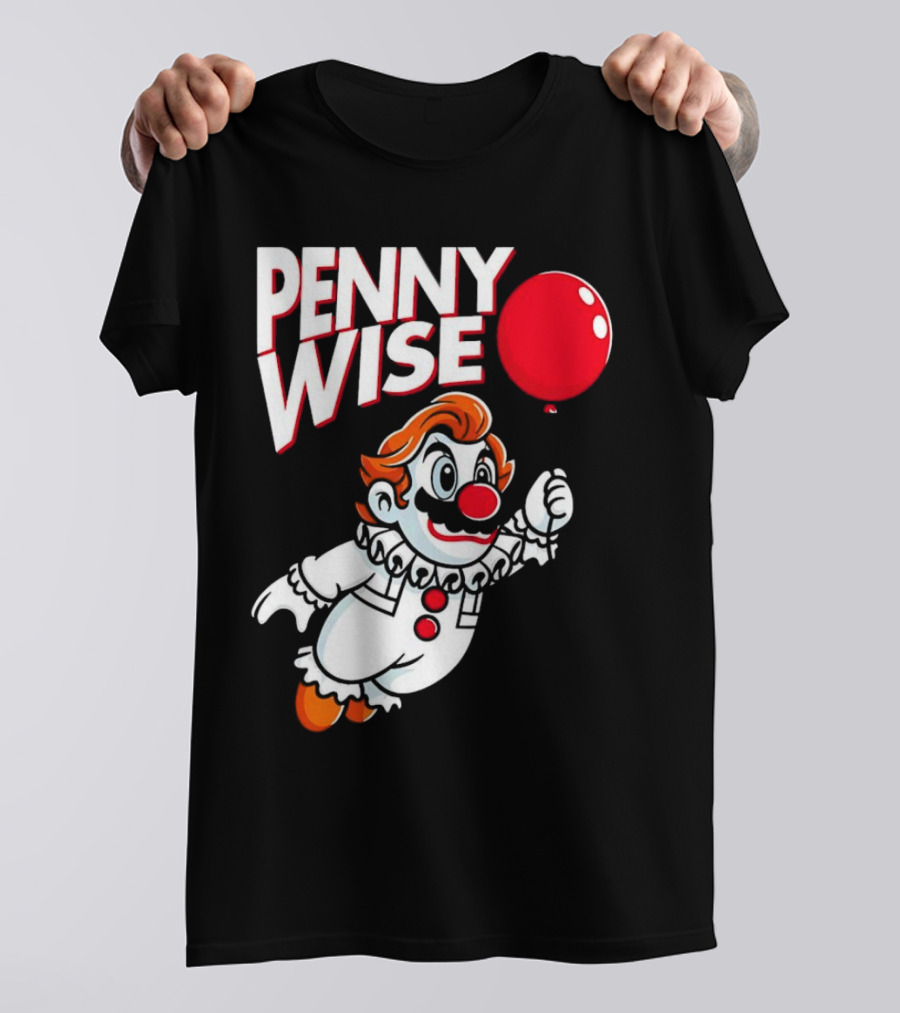 Pennywise Mario Mashup With Red Balloon T-Shirt