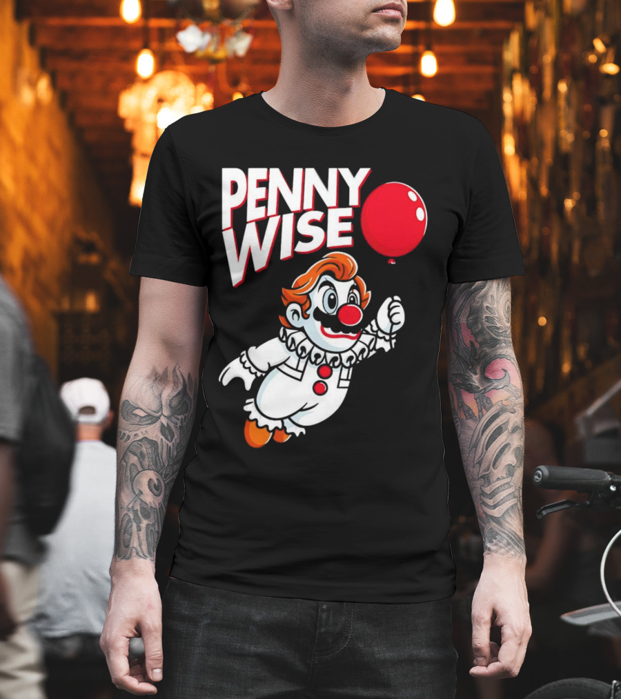 Pennywise Mario Mashup With Red Balloon T-Shirt
