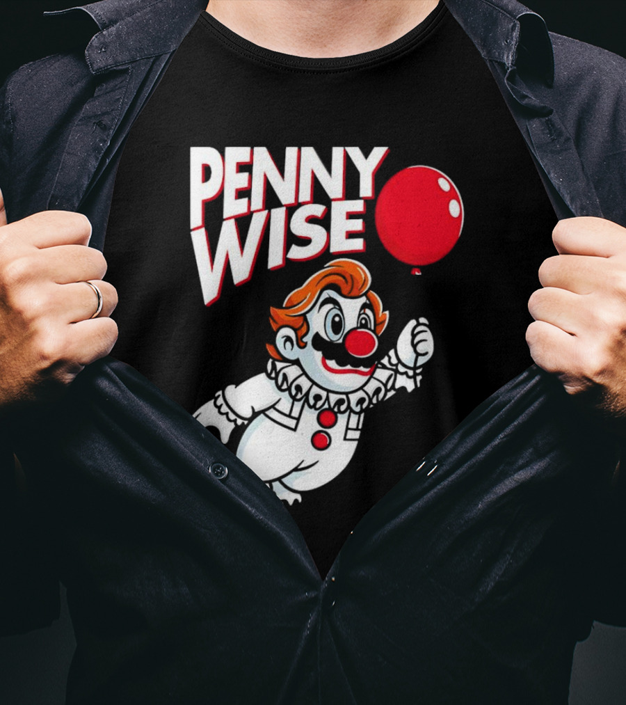 Pennywise Mario Mashup With Red Balloon T-Shirt