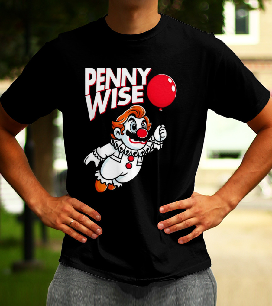Pennywise Mario Mashup With Red Balloon T-Shirt