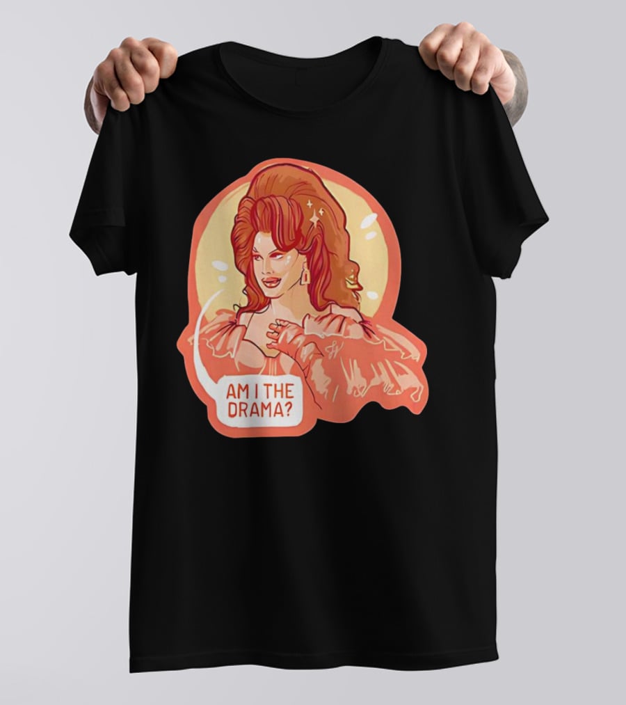 Am I The Drama? Bold Diva With Glamorous Hair And Earrings T-Shirt