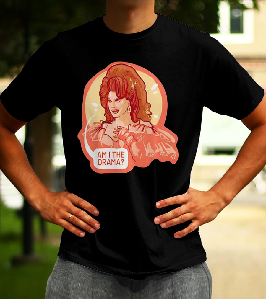 Am I The Drama? Bold Diva With Glamorous Hair And Earrings T-Shirt