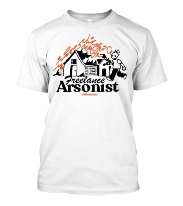 Freelance Arsonist So Sannix Burning Houses Cartoon T-Shirt