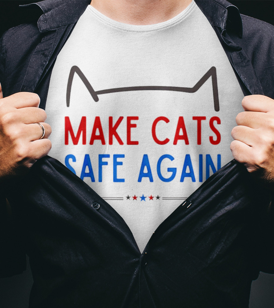 Make Cats Safe Again Patriotic Cat Ears T-Shirt