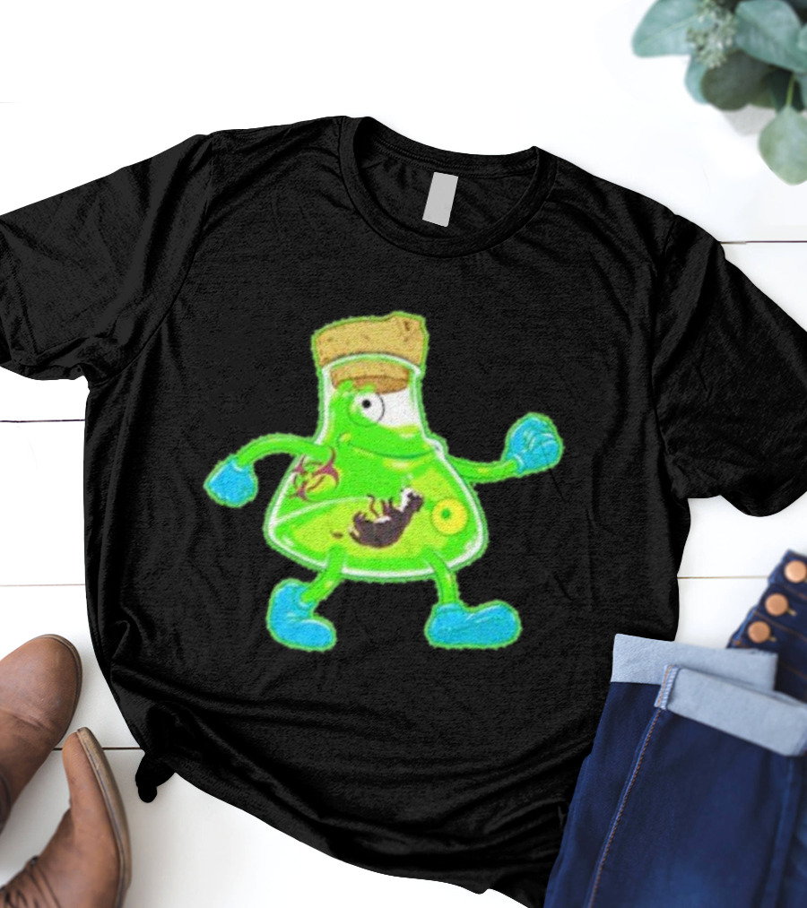 Toxic Soy Monster Beaker Creature With Biohazard T-Shirt