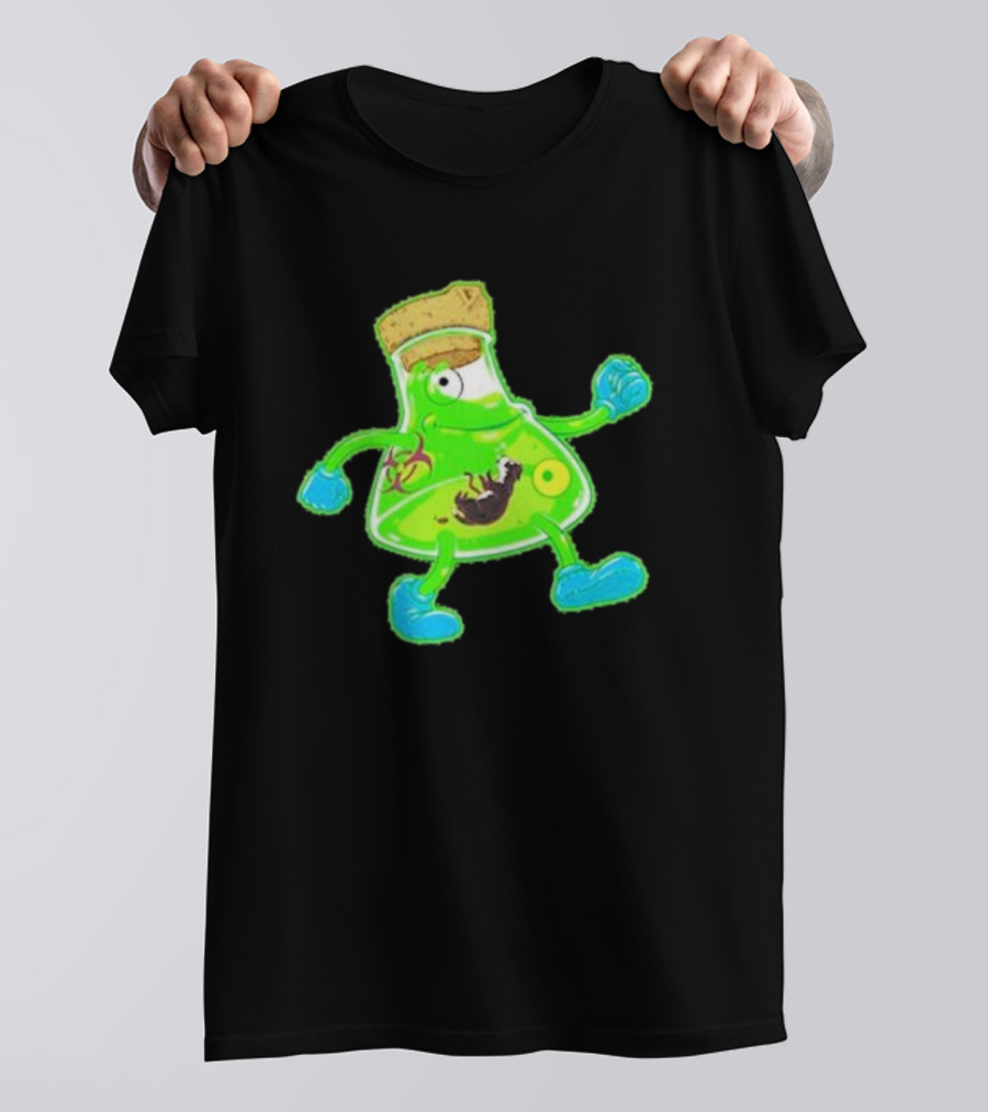 Toxic Soy Monster Beaker Creature With Biohazard T-Shirt