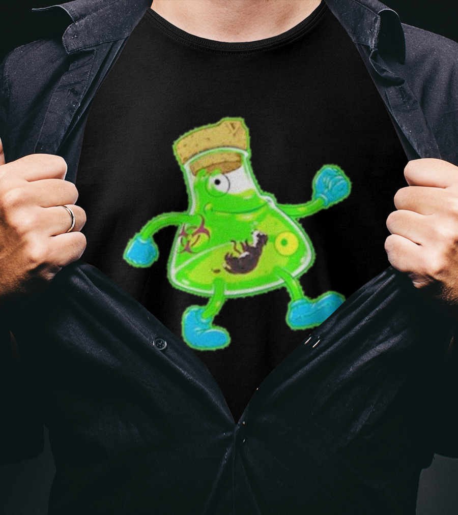 Toxic Soy Monster Beaker Creature With Biohazard T-Shirt