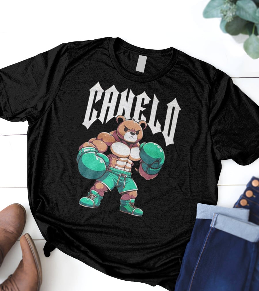 Canelo Bear Boxer Gloves Cartoon T-Shirt