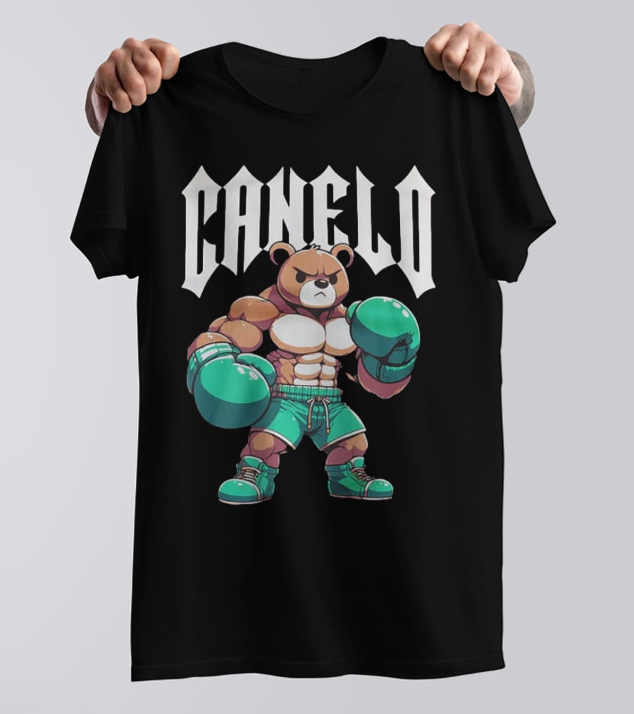 Canelo Bear Boxer Gloves Cartoon T-Shirt