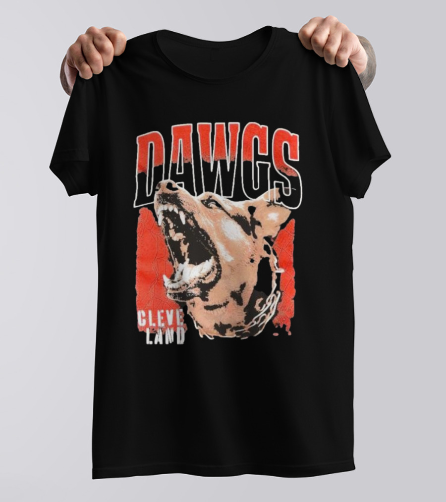 DAWGS Cleveland Browns Vintage Retro Fierce Dog T-Shirt