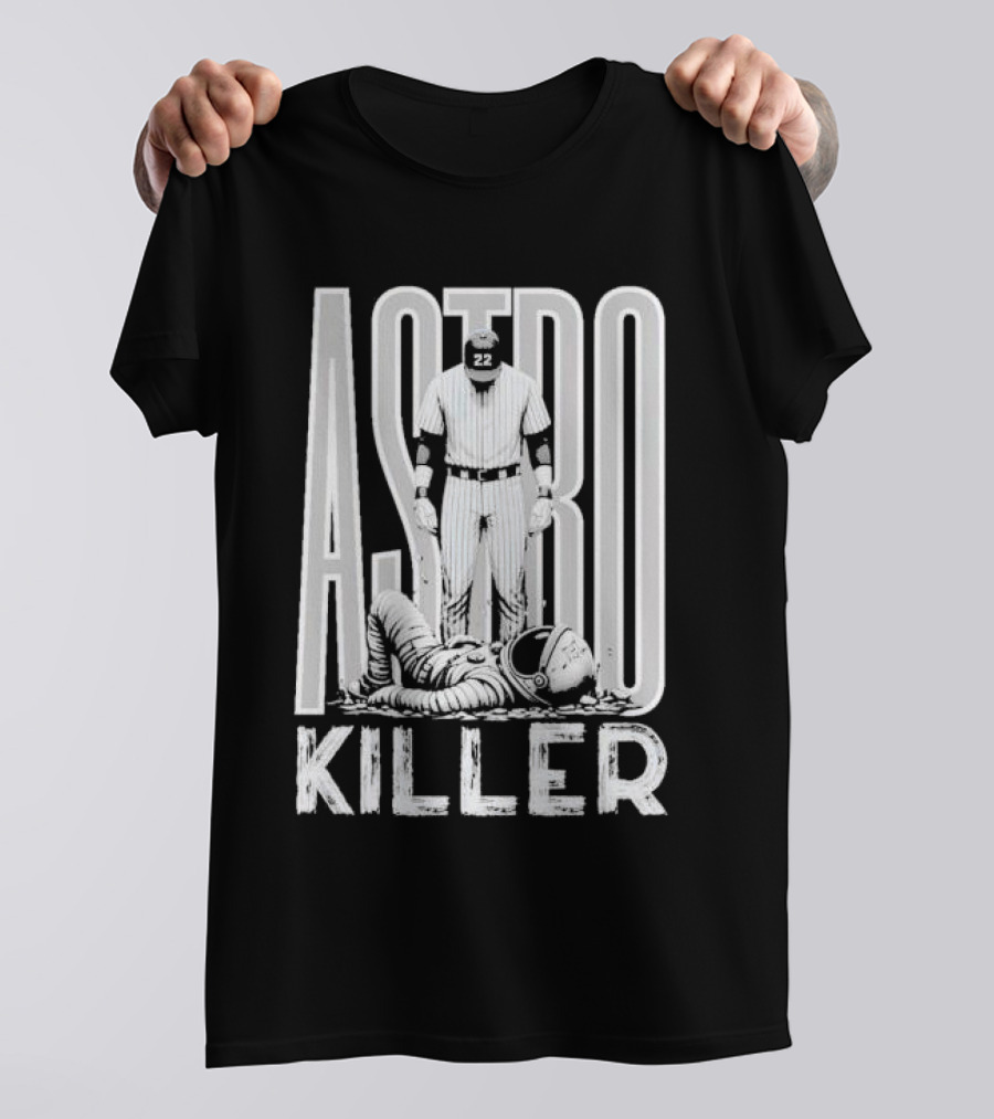 Astro Killer Yankees Player Standing Over Fallen Astronaut T-Shirt