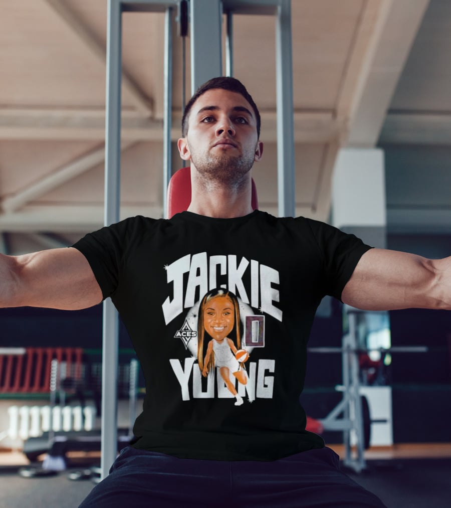 Jackie Young Las Vegas Aces Basketball Caricature T-Shirt