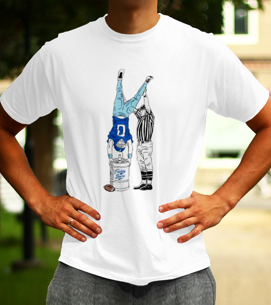 Football Keg Stand Touchdown Fridays Beers T-Shirt