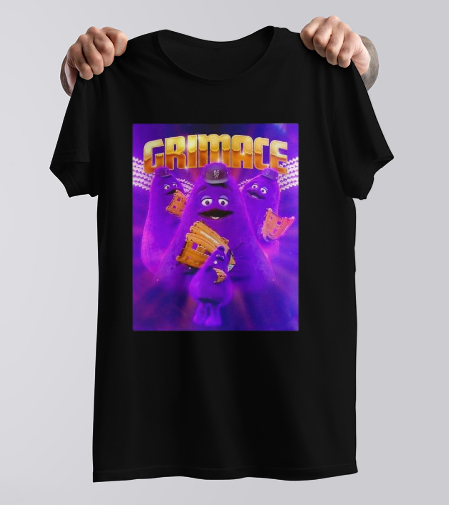 Grimace New York Mets Baseball Mascot Collage Retro T-Shirt