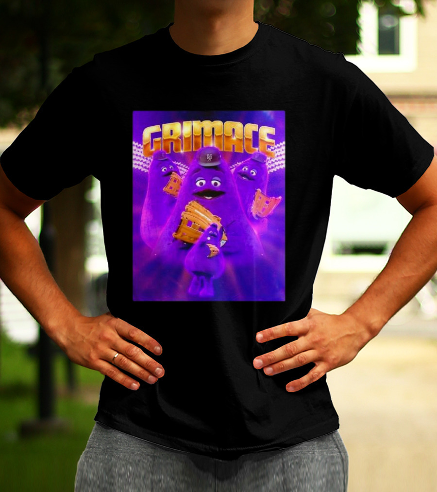 Grimace New York Mets Baseball Mascot Collage Retro T-Shirt