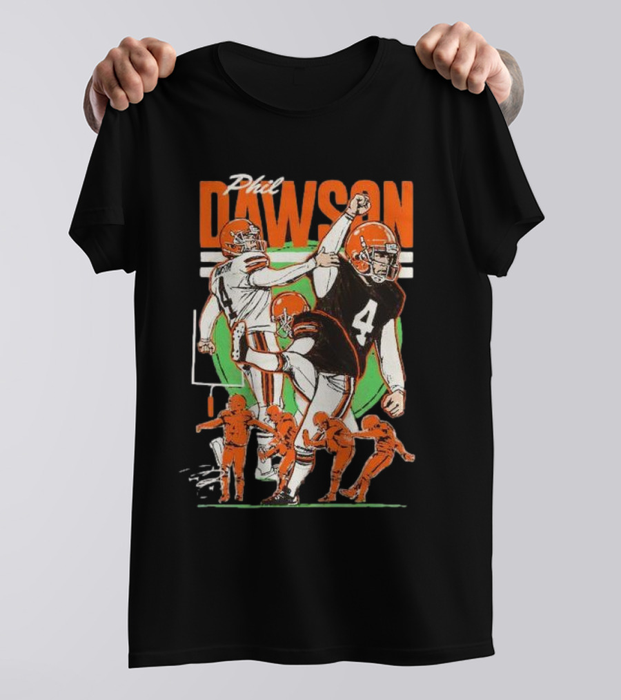 Phil Dawson Cleveland Browns Vintage Signature Football T-Shirt
