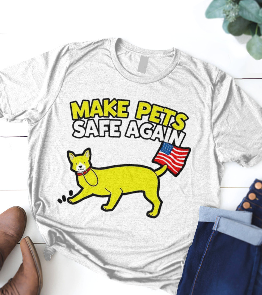 Make Pets Safe Again US Flag Dog Tail T-Shirt