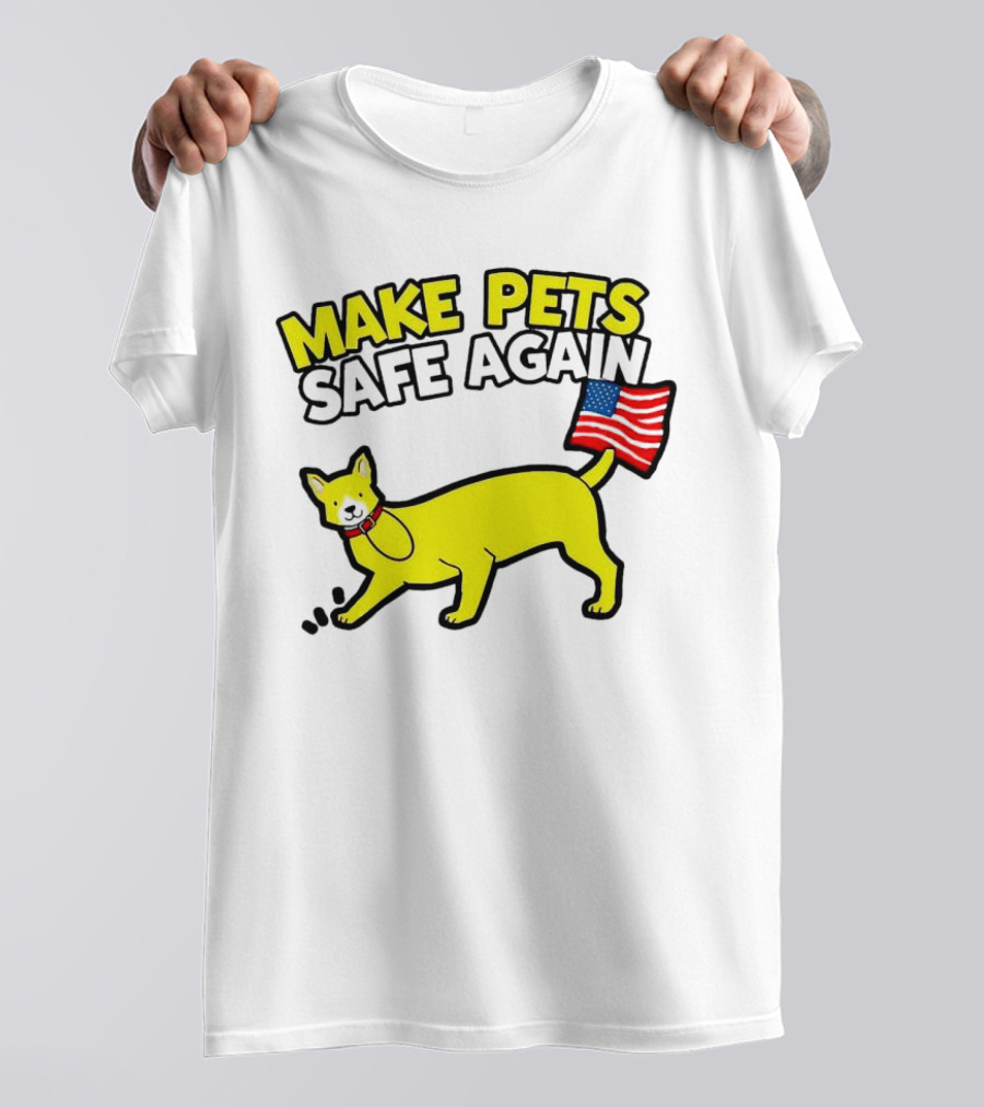 Make Pets Safe Again US Flag Dog Tail T-Shirt
