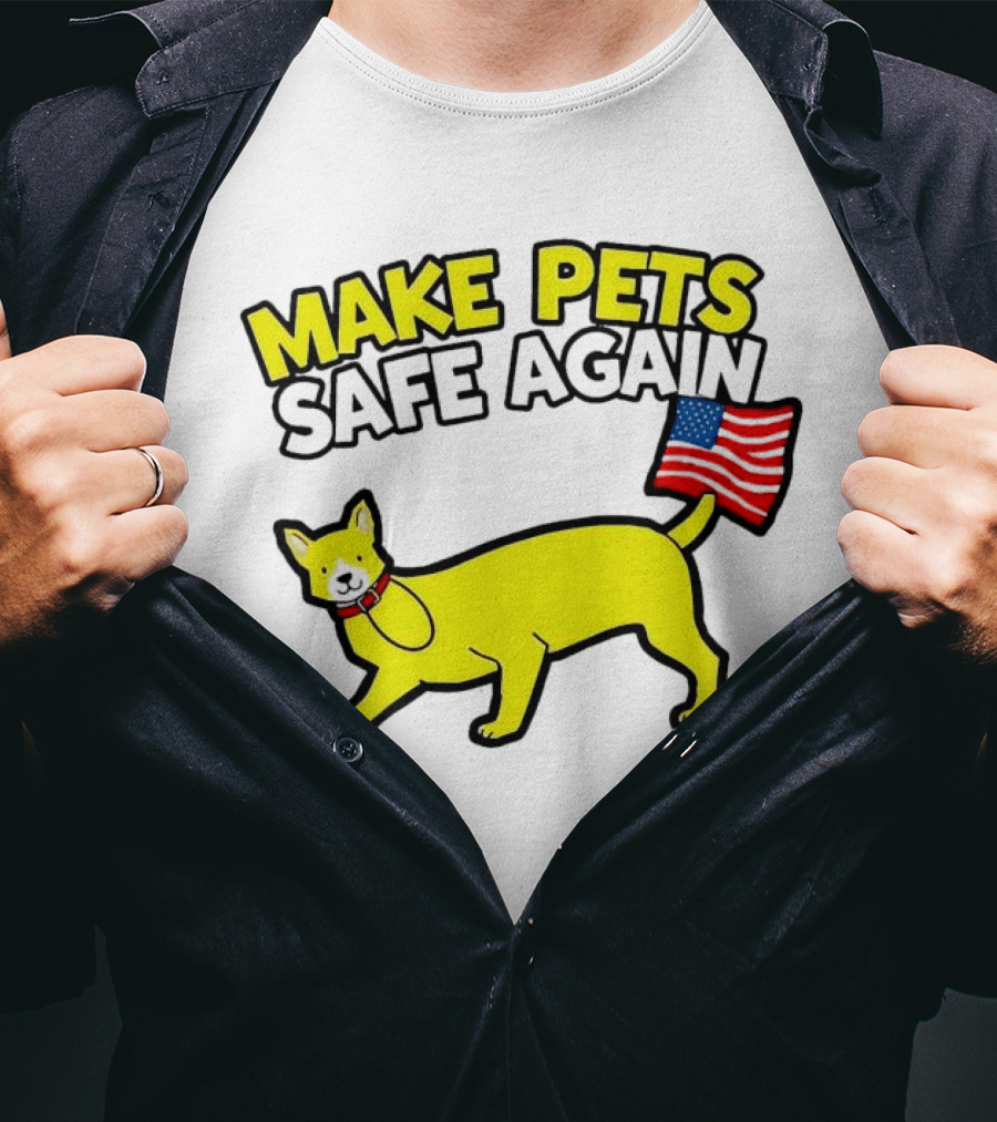 Make Pets Safe Again US Flag Dog Tail T-Shirt