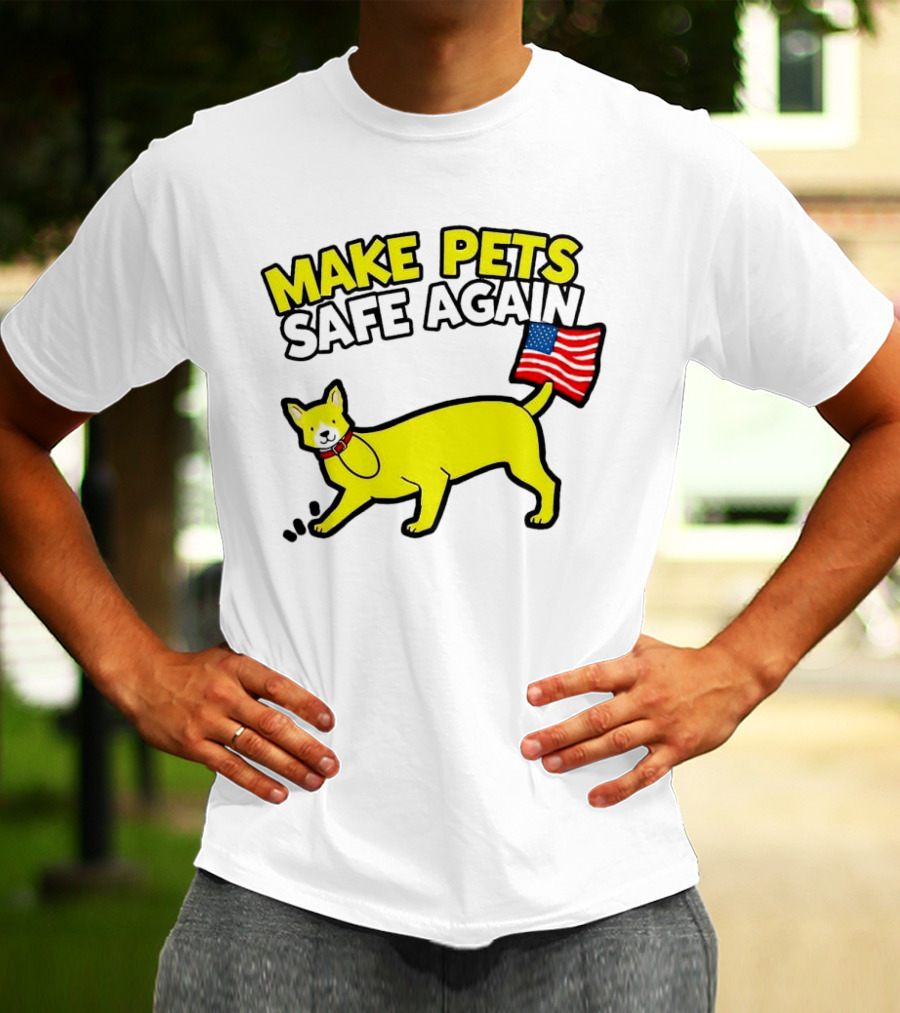 Make Pets Safe Again US Flag Dog Tail T-Shirt