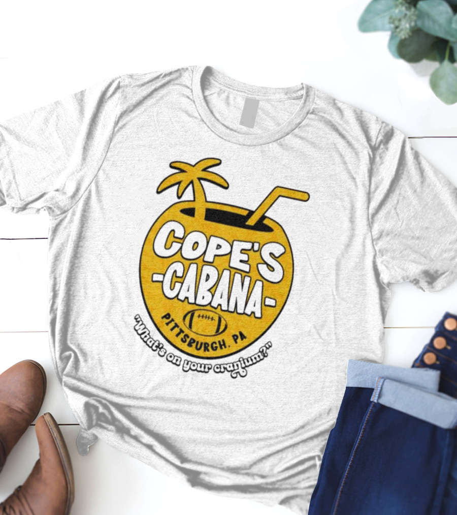 Cope's Cabana Pittsburgh PA What's On Your Cranium Football Coconut Palm T-Shirt