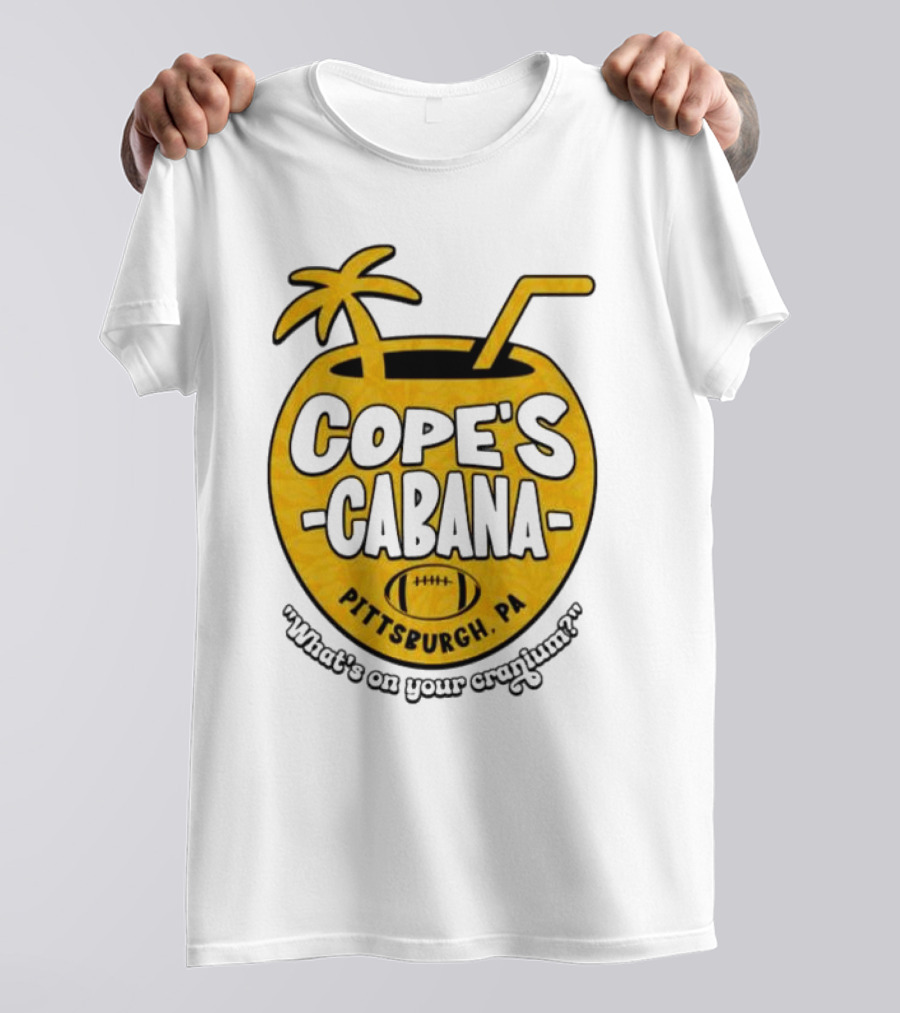 Cope's Cabana Pittsburgh PA What's On Your Cranium Football Coconut Palm T-Shirt