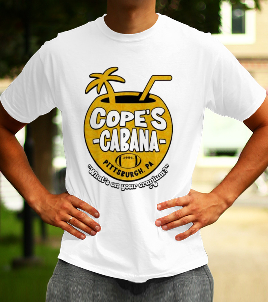 Cope's Cabana Pittsburgh PA What's On Your Cranium Football Coconut Palm T-Shirt