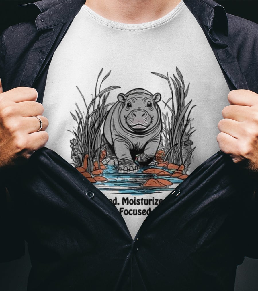 Unbothered Moisturized Happy Hippo In My Lane Focused Flourishing T-Shirt