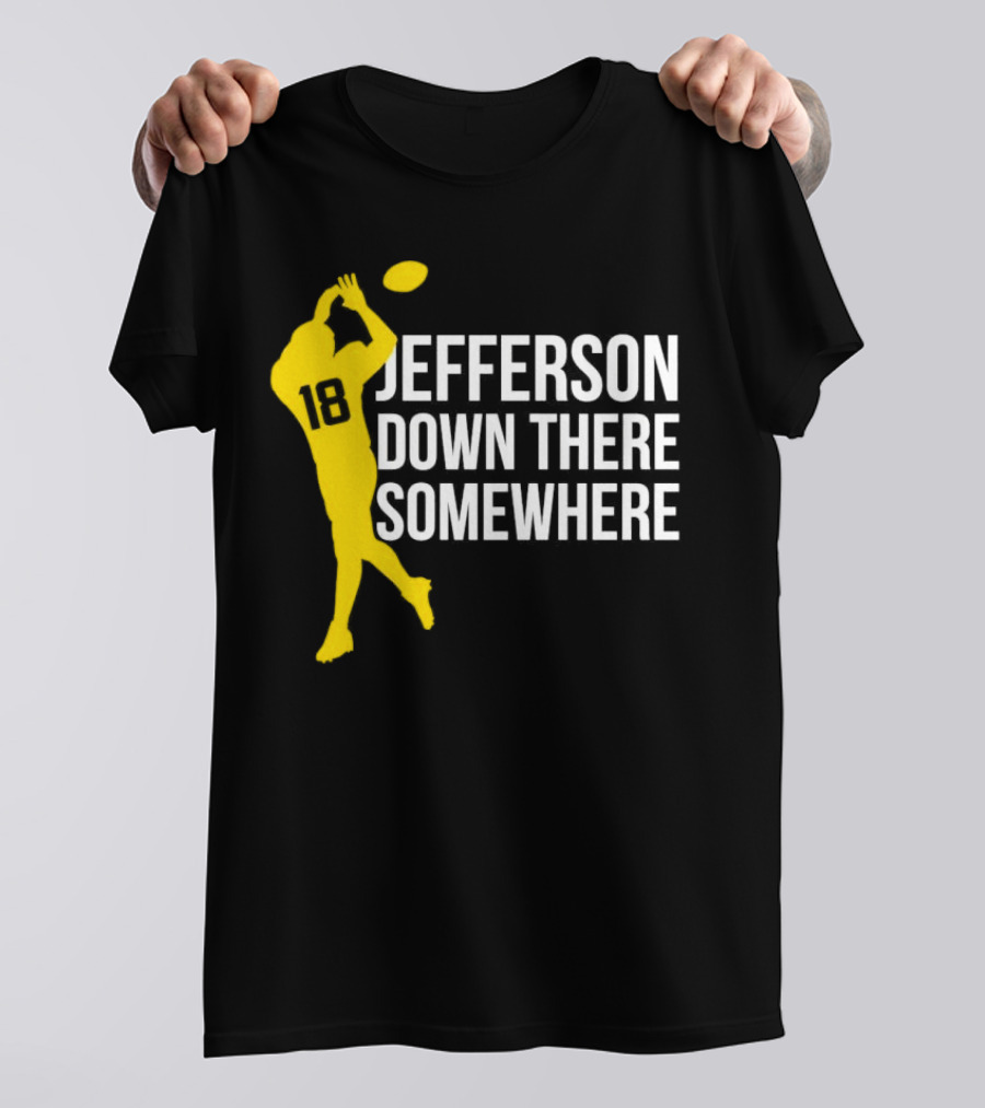 Minnesota Vikings Jefferson Down There Somewhere 18 Football T-Shirt