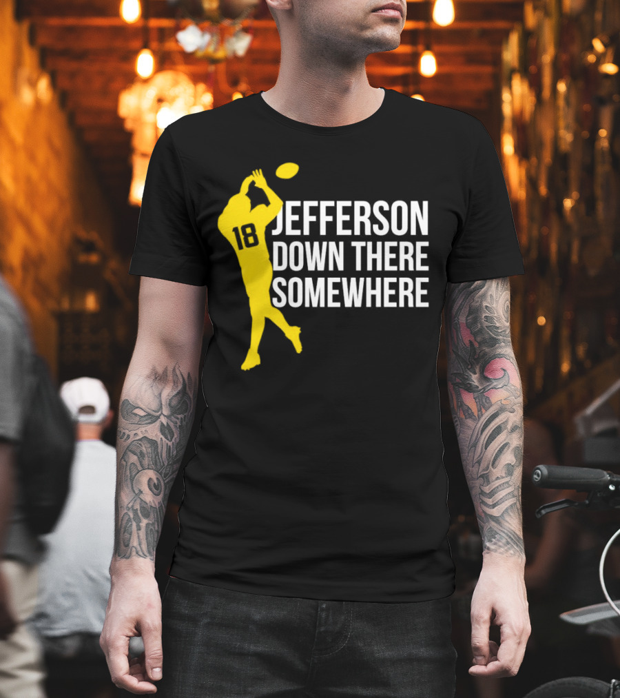 Minnesota Vikings Jefferson Down There Somewhere 18 Football T-Shirt