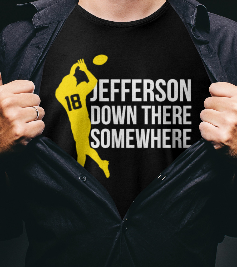Minnesota Vikings Jefferson Down There Somewhere 18 Football T-Shirt
