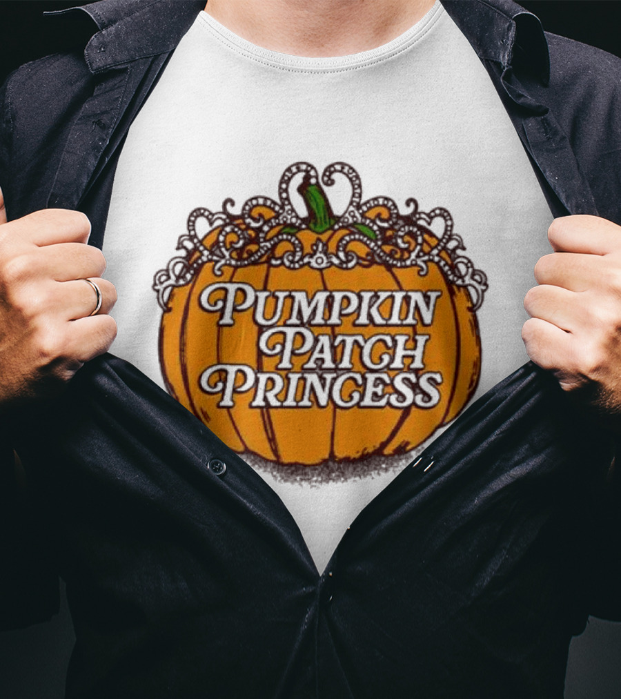 Pumpkin Patch Princess Orange Pumpkin With Vines T-Shirt