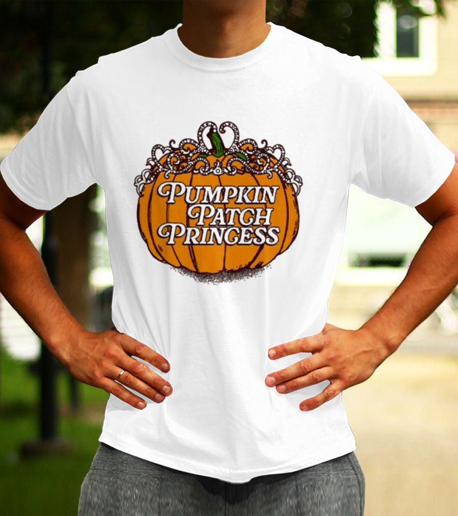 Pumpkin Patch Princess Orange Pumpkin With Vines T-Shirt