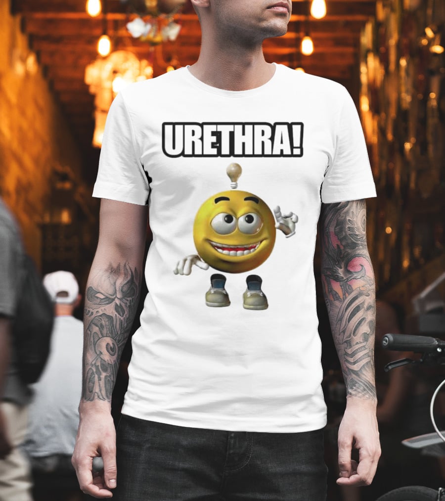Urethra Eureka Smiling Emoji With Lightbulb Moment T-Shirt