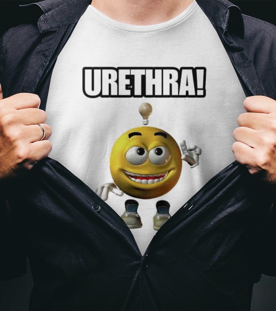 Urethra Eureka Smiling Emoji With Lightbulb Moment T-Shirt