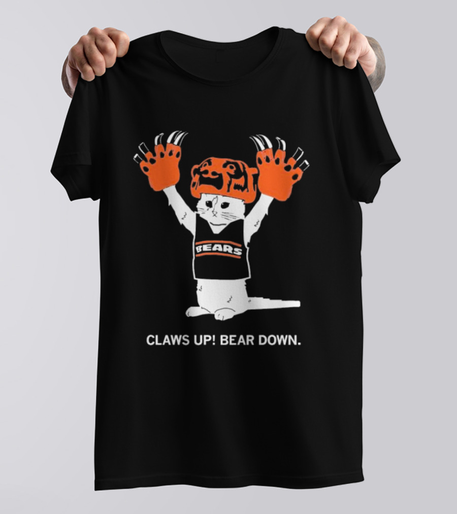 Gary Chicago Bears Cat Mascot Claws Up Bear Down T-Shirt