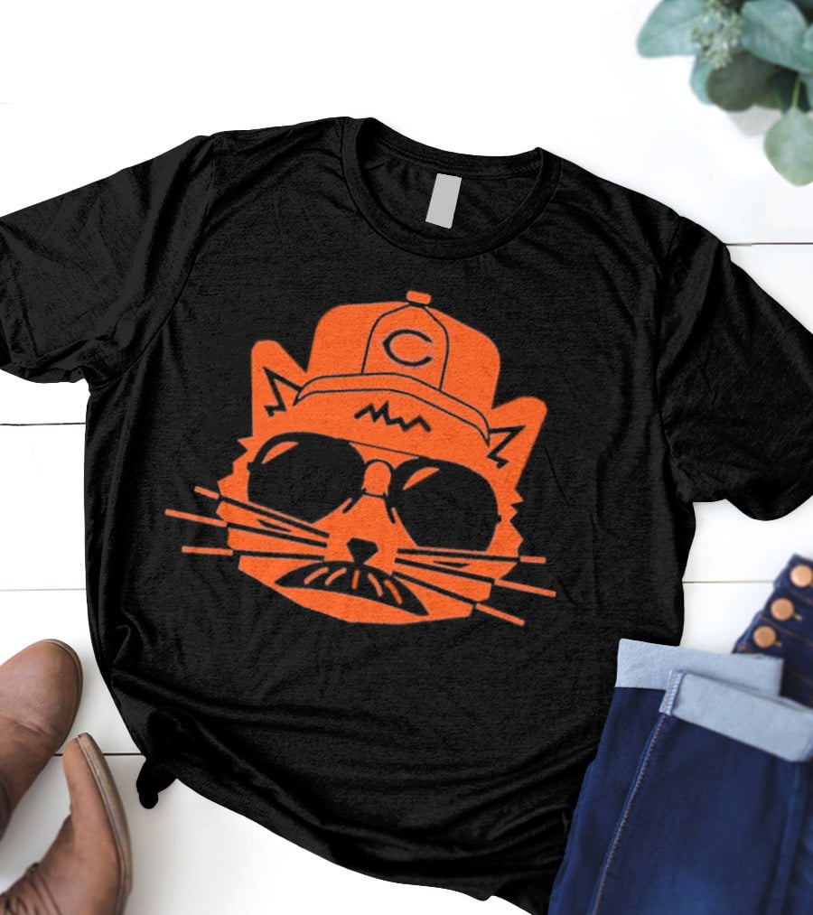 Gary Is A Super Fan Chicago Bears Cat With Sunglasses And Cap T-Shirt