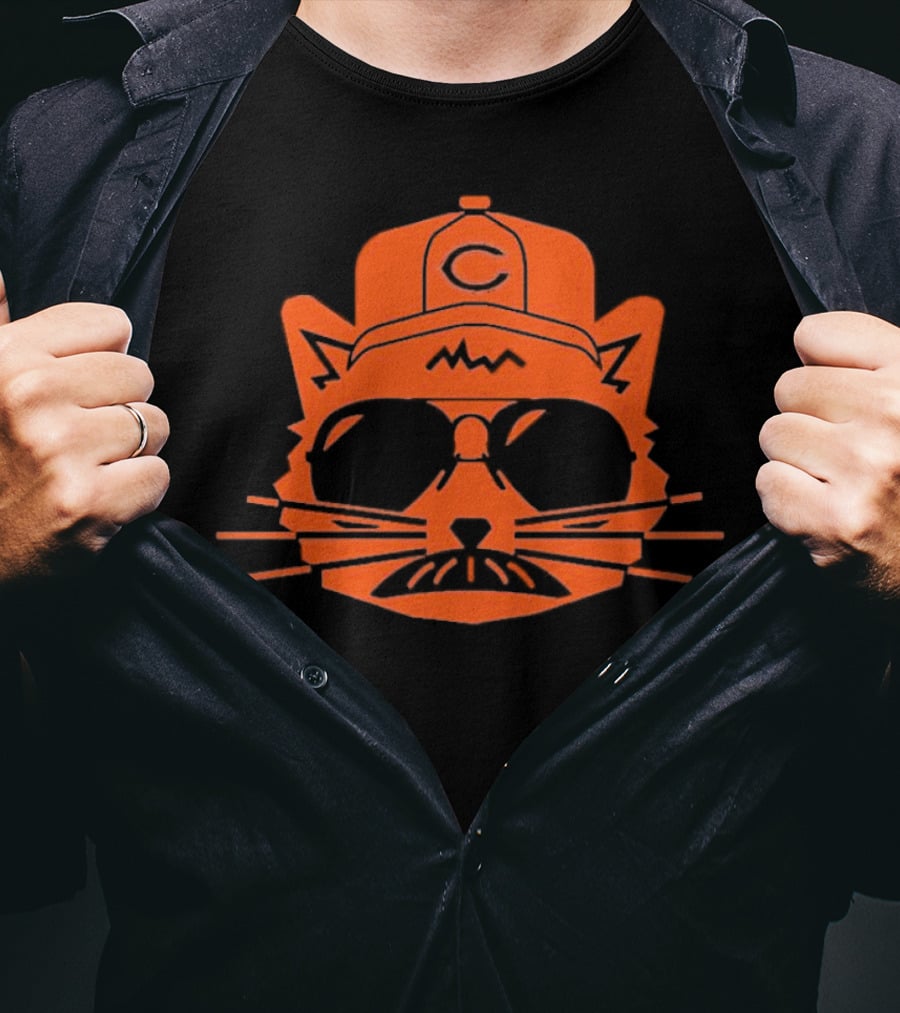 Gary Is A Super Fan Chicago Bears Cat With Sunglasses And Cap T-Shirt