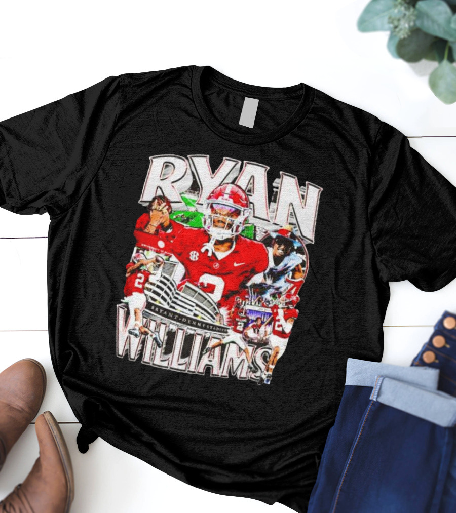 Ryan Williams Alabama Crimson Tide Bryant Denny Stadium Vintage Football Collage T-Shirt