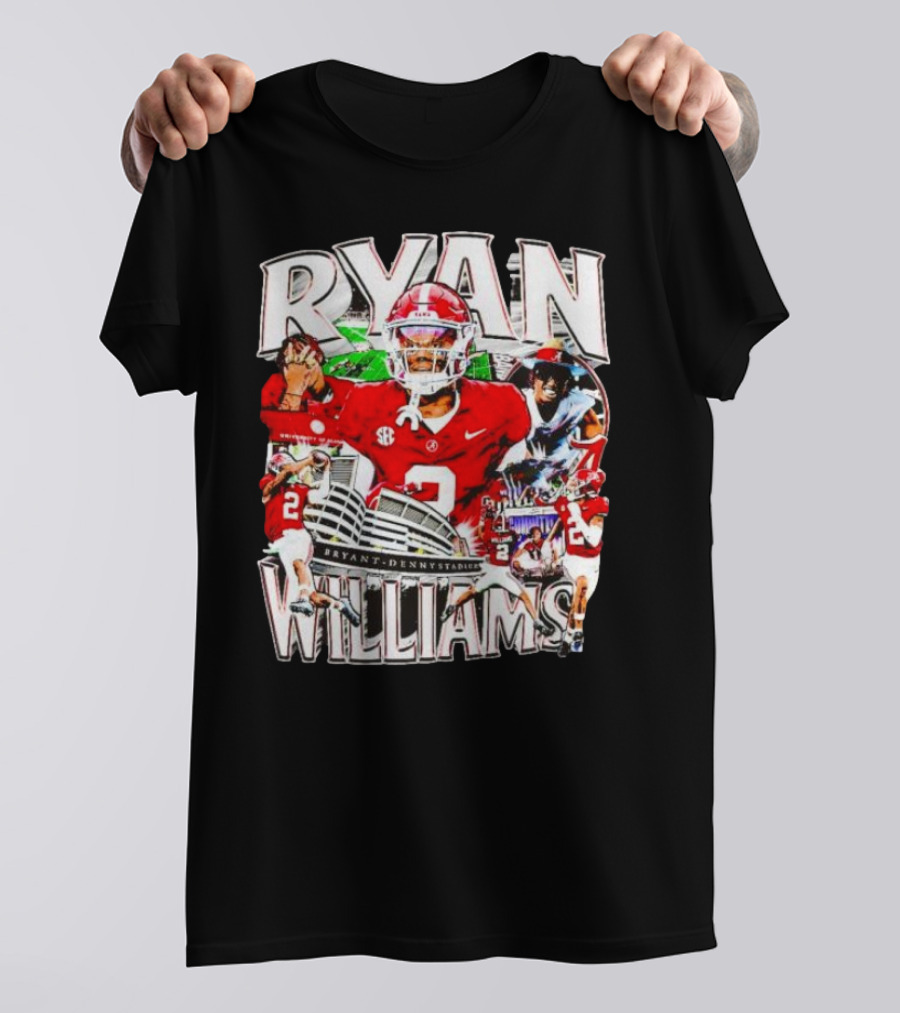 Ryan Williams Alabama Crimson Tide Bryant Denny Stadium Vintage Football Collage T-Shirt