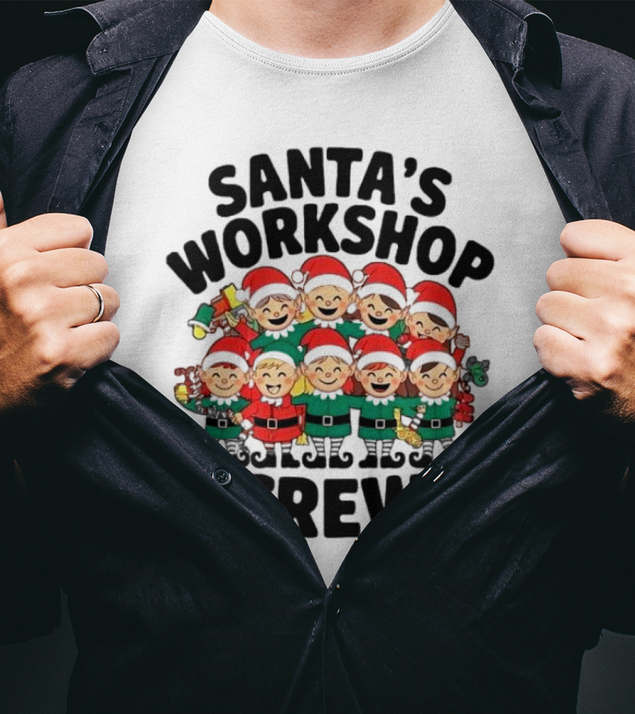 Santa’s Workshop Crew Christmas Elves T-Shirt