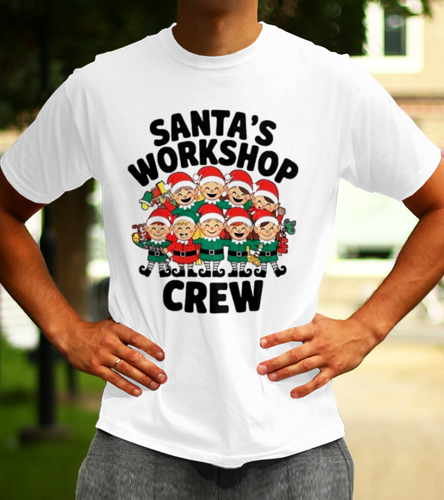 Santa’s Workshop Crew Christmas Elves T-Shirt