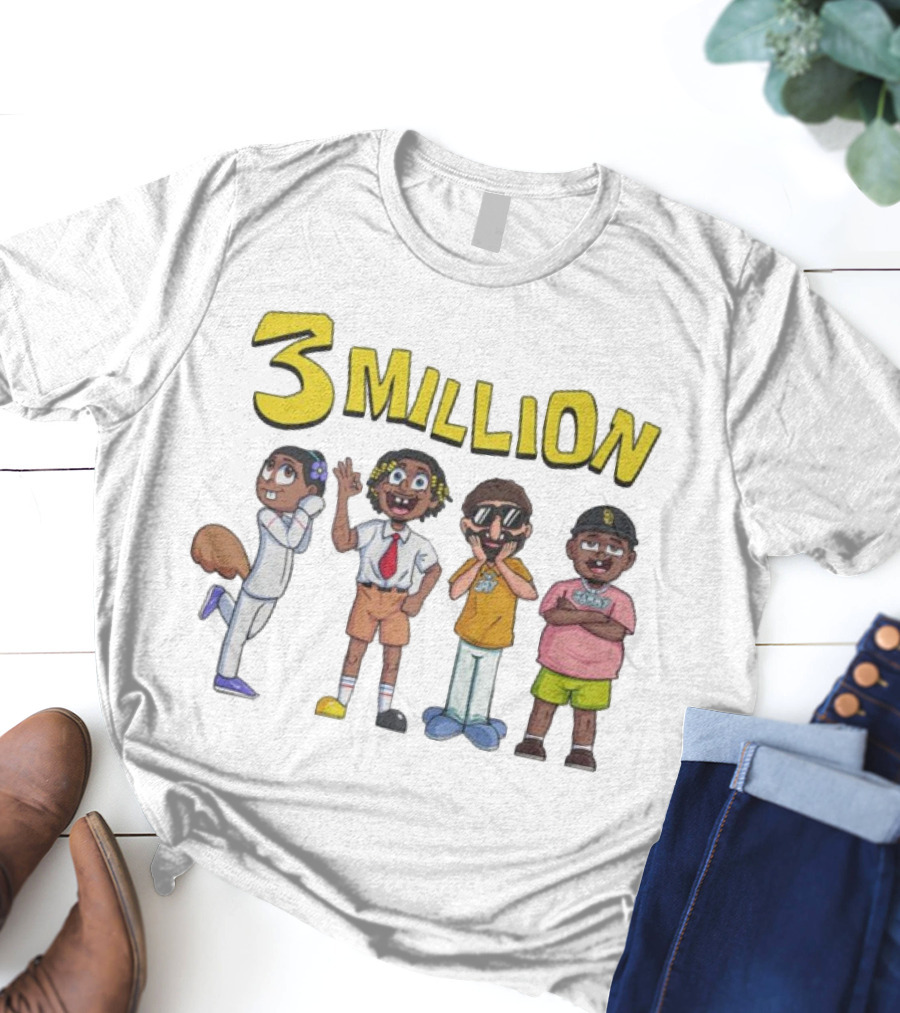 3 Million Subscribers D'Aydrian Harding Celebration Characters T-Shirt