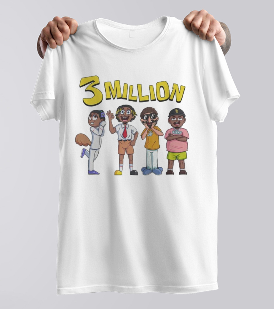 3 Million Subscribers D'Aydrian Harding Celebration Characters T-Shirt