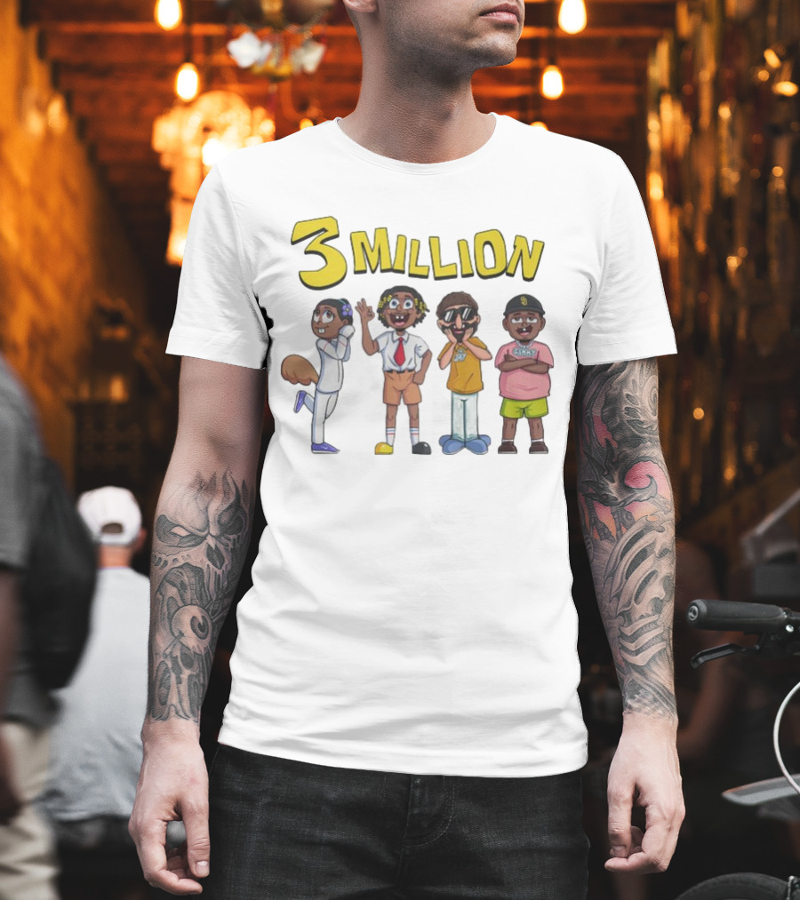 3 Million Subscribers D'Aydrian Harding Celebration Characters T-Shirt