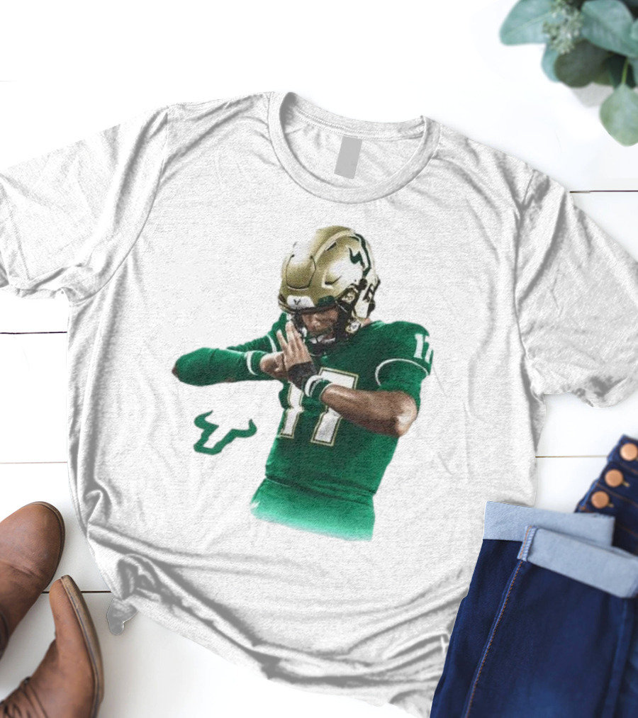 Byrum Brown South Florida Bulls Football 17 Green Jersey T-Shirt