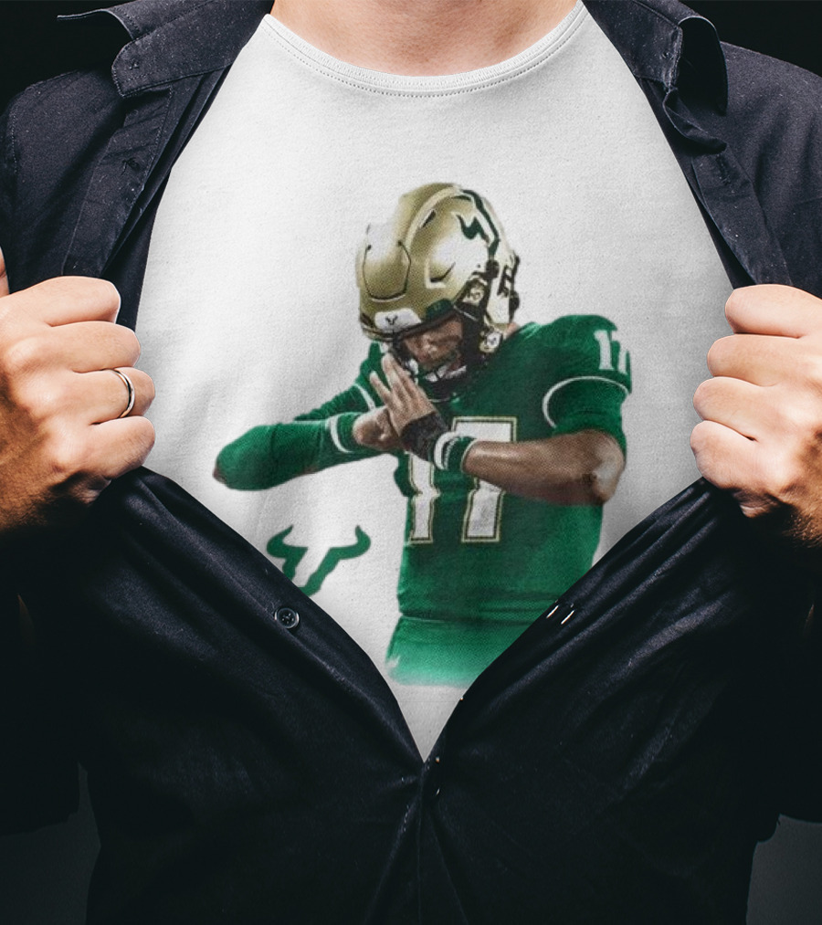 Byrum Brown South Florida Bulls Football 17 Green Jersey T-Shirt